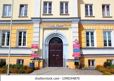 Lidzbark Warminski, Poland - May 6, 2019: Building Of The Powiat Starostwo, The Administrative Office Of The Lidzbark County.