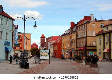 Lidzbark Warminski, Poland - May 6, 2019: Cityscape Of Central Lidzbark Warminski, A Town In The Warmian-Masurian Voivodeship In Poland And The Capital Of Lidzbark County.