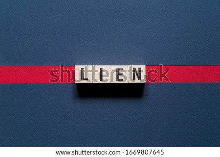 Lien word concept on cubes