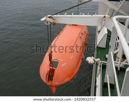 life boat of big ship in navigation