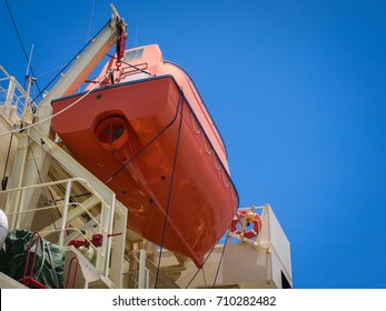 Life Boat Station At Bridge Of Cargo Vessel,