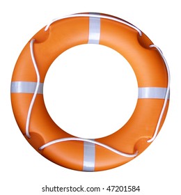 Life Buoy Isolated Over A White Background