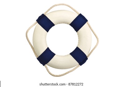 Life Buoy On The White