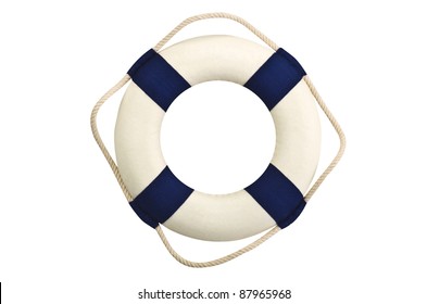 Life buoy on the white