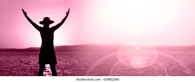 Life Coaching, Motivation And Self Realization Concept In Pink