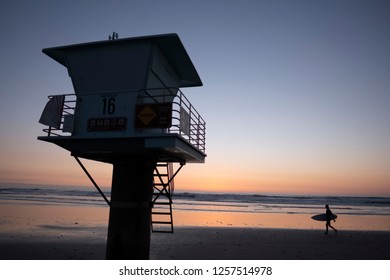 Life Guard tower at Cardiff state beach in Cardiff by the sea California