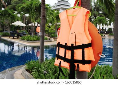 Life Jacket Near The Swimming Pool