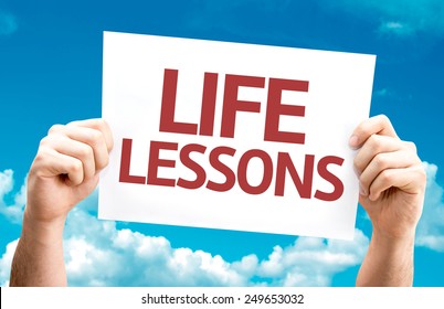 Life Lessons Card With Sky Background