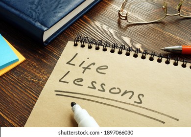 Life Lessons Handwritten On The Page And Glasses.