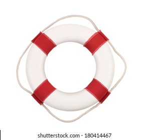 Life preserver cut out, isolated on white background