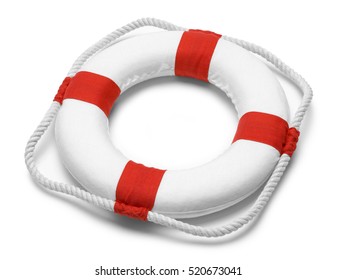 Life Preserver with Rope Isolated on White Background.