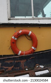 A Life Ring On A Tug Boat In British Columbia Canada 