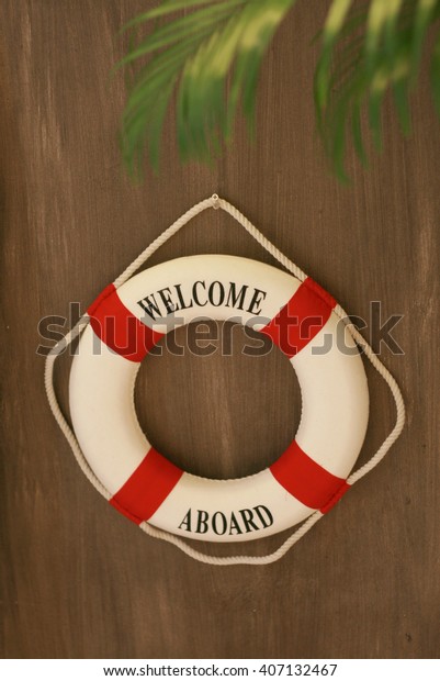 Lifebelt Life Preserver Hanging On Wall Stock Photo Edit Now