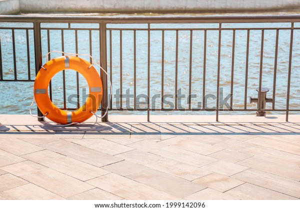 Lifebuoy ring on berth\
outdoors