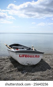 Lifeguard Boat On The Seashore