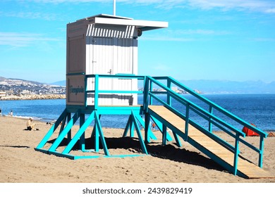 Lifeguard hut, lifeguard, beach, Fuengirola, Costa del sol, andalucia beach, colorful, tower, livvakts torn, livvakt