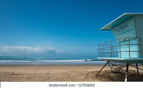 Lifeguard Hut At Beach In Southern California