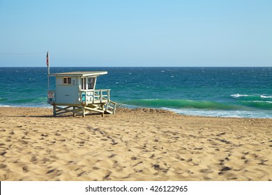 Lifeguard Hut On The Malibu Beach.