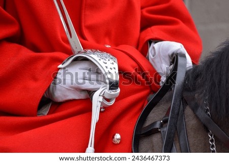 Lifeguard of the Queens Household Cavalry on duty in London