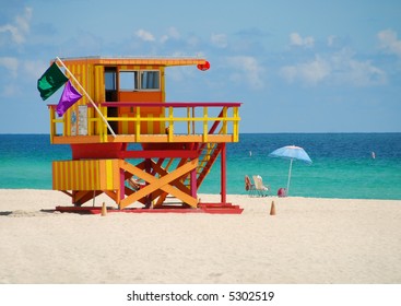 Lifeguard Station On Miami Beach