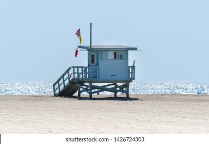 Lifeguard tower at Californian beach