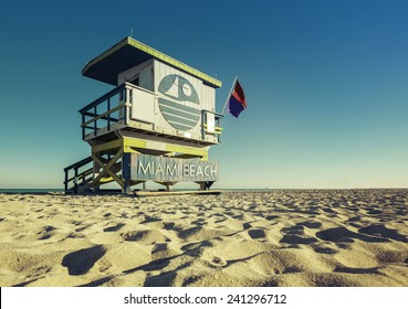 Lifeguard Tower Low Angle Shoot, Miami Beach, Florida