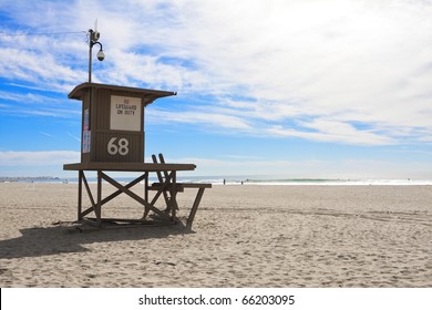 Lifeguard Tower At Newport Beach, California