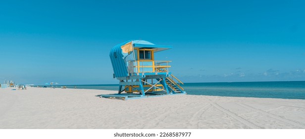 lifeguard tower on the beach beautiful miami - Powered by Shutterstock