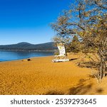 Lifeguard Tower on Kings Beach, Kings Beach State Recreation Area, California, USA