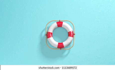 Lifesaver On Light Blue Background