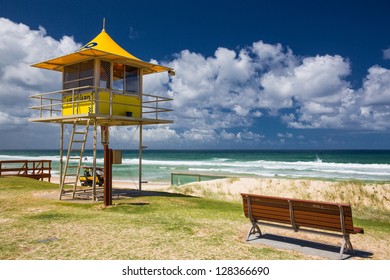 Lifesaver Patrol Tower On Beach, Gold Coast, Queensland, Australia