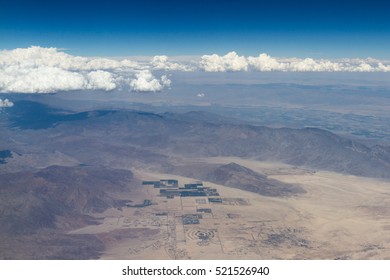 lifestyle in the desert with communities and farming viewed from an airplane - Shutterstock ID 521526940