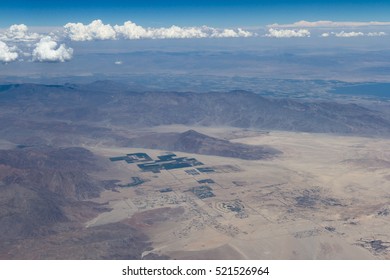 lifestyle in the desert with communities and farming viewed from an airplane - Shutterstock ID 521526964