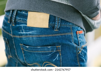 Lifestyle Photo Of A Handsome Man In Denim Jeans  Close Up