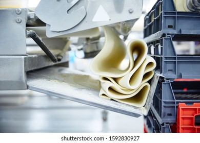 Lifestyle Reportage Photography Of A Pie And Pastry Wholesale Bakery Factory, Manufacture Of Puff Pastry Sheets