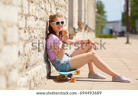 Similar – Image, Stock Photo longboarding Lifestyle