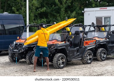 Lifguards And Rescue Team In Skanör Marina. Sweden July 15, 2022.