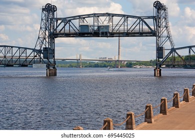 Lift Bridge Going Up Over St. Croix River.