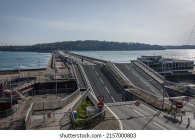 Lift Bridge At The Rance Tidal Power Plant