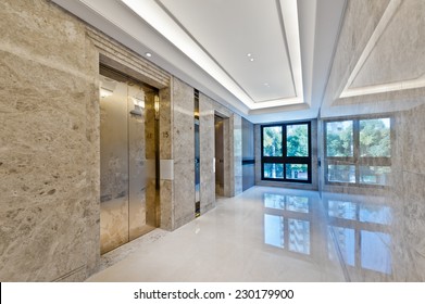 Lift Lobby In Beautiful Marble No People 