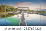 The Lift N°1 of the Old Central Canal (Brussels - Charleroi) during the golden hour.