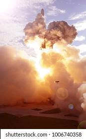 Liftoff of the rocket. The elements of this image furnished by NASA.