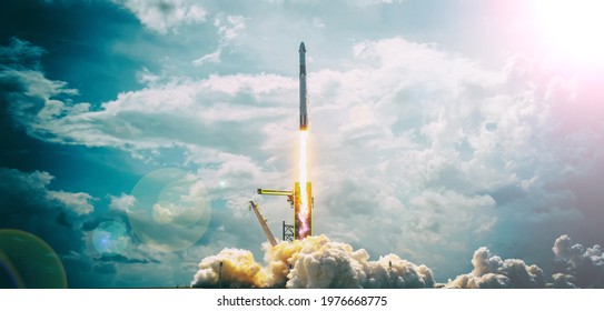 Liftoff of the rocket. The elements of this image furnished by NASA.