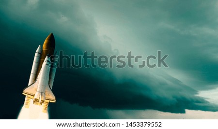 Liftoff of the rocket. The elements of this image furnished by NASA.