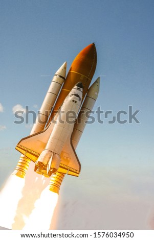 Liftoff of the rocket. The elements of this image furnished by NASA.