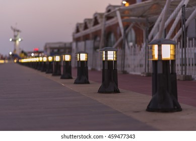 Light beacons in a row.