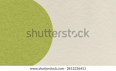 Light beige paper texture background with olive green semicircle and copy space for banner, presentation, template.