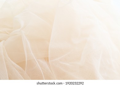 Light Beige Tulle Fabric Background