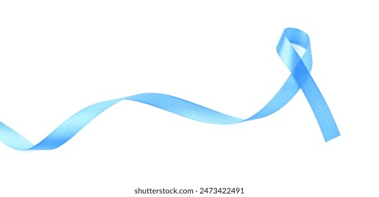 Light blue awareness ribbon isolated on white, top view - Powered by Shutterstock