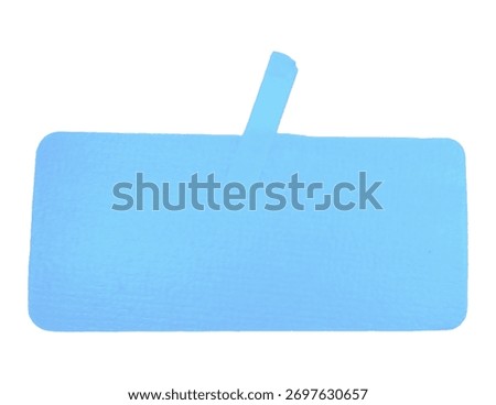 Light Blue Blank Rectangular Sticker Label with Pull Tab Isolated 